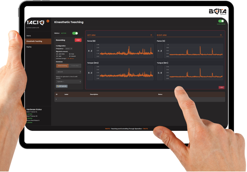 TACTO Data Collection for Physical AI